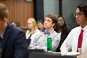 Summer Research student audience watching classmate presentations