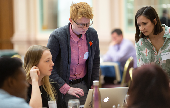 students participating in undergraduate certificate program