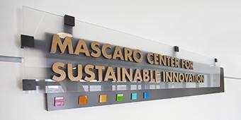 Mascaro Center for Sustainable Innovation sign on wall
