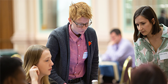 students participating in undergraduate certificate class activity